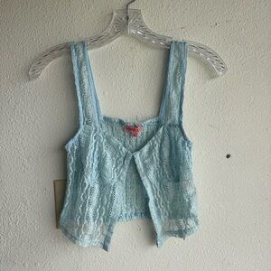 VERGE Girl Light Blue Lace Crop Tank Corset Top size 8
